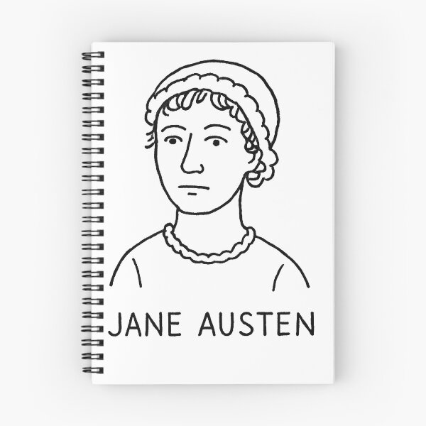 Item preview, Jane Austen Portrait – Minimalist Line Art Black and White Literary Illustration designed and sold by Artsy-With.