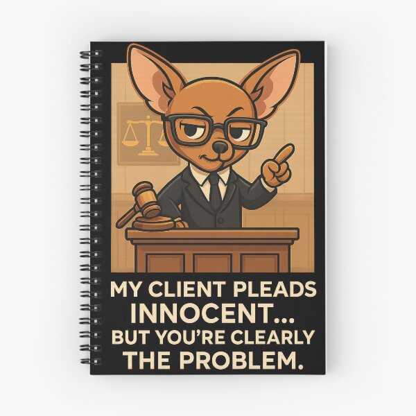 Item preview, Sassy Chihuahua Lawyer Pleads Innocent For Eaten Homework designed and sold by Canine Cosmos.