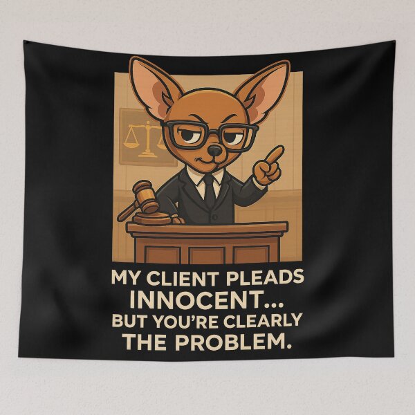 Item preview, Sassy Chihuahua Lawyer Pleads Innocent For Eaten Homework designed and sold by Canine Cosmos.