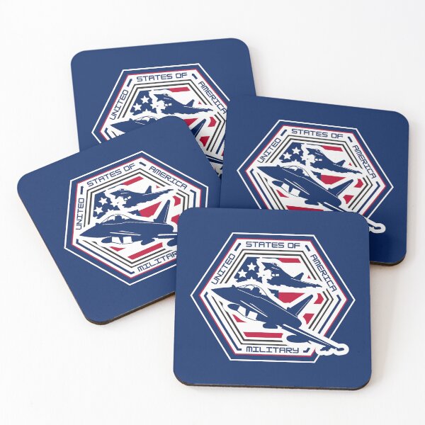Item preview, U.S. Military Fighter Jet Hexagon Emblem – Patriotic American Flag Airpower Design for Veterans & Proud Patriots designed and sold by GFamilyC.