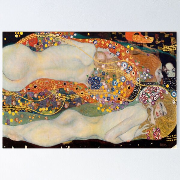 Item preview, Water Snakes After Gustav Klimt Plate by Gustav Klimt: Vienna Secession Print designed and sold by artofuniverse.