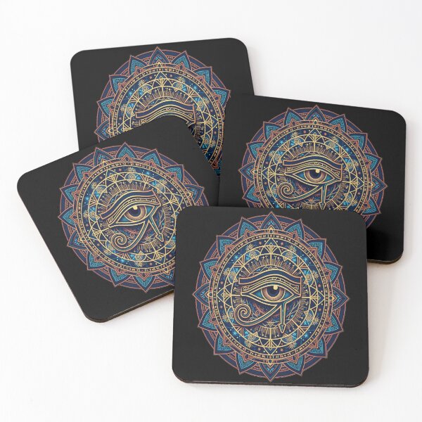 Item preview, The Golden Eye of Horus: Mystical Mandala Art designed and sold by Hieroglyphia.