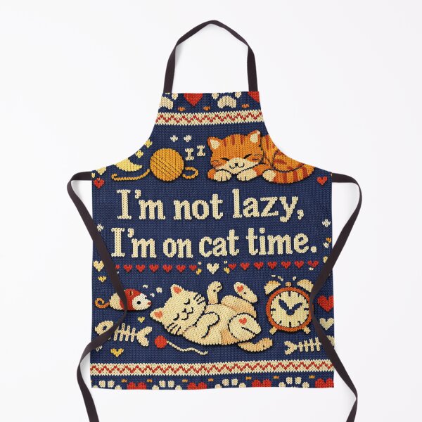 Item preview, Cat Time I'm not lazy Knitting Pattern Design designed and sold by Mauswohn.