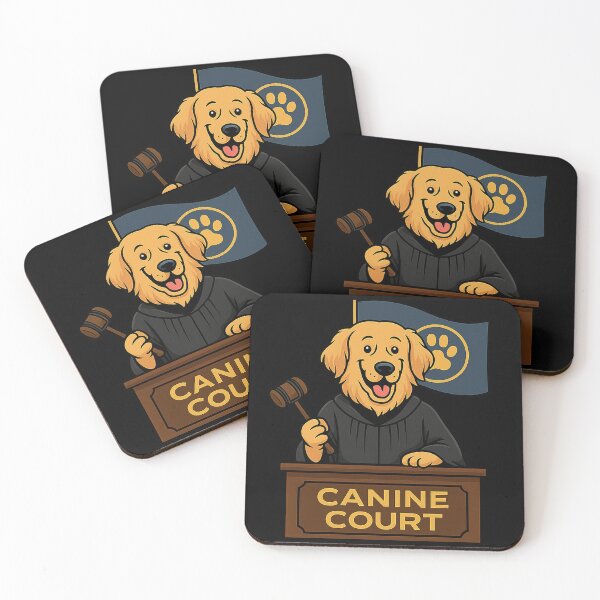 Item preview, Pixel Golden Retriever Judge Presides Over Canine Court designed and sold by Canine Cosmos.