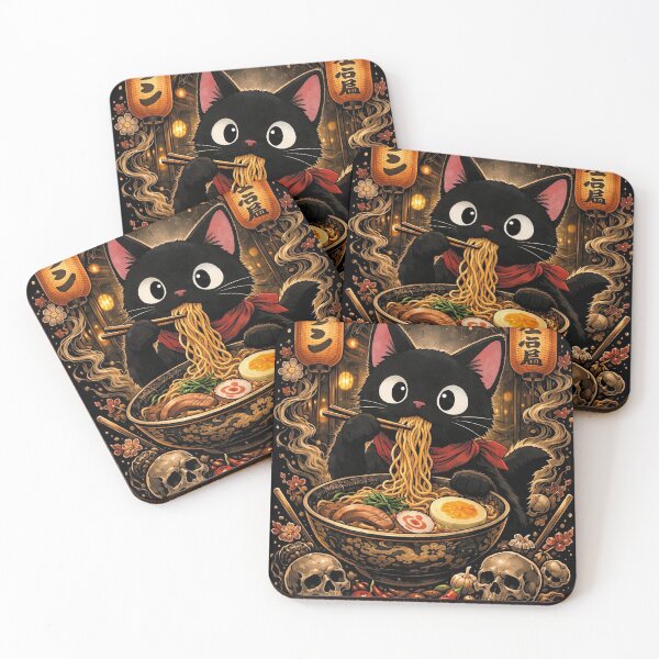 Item preview, black cat ramen designed and sold by AndromedaHS.