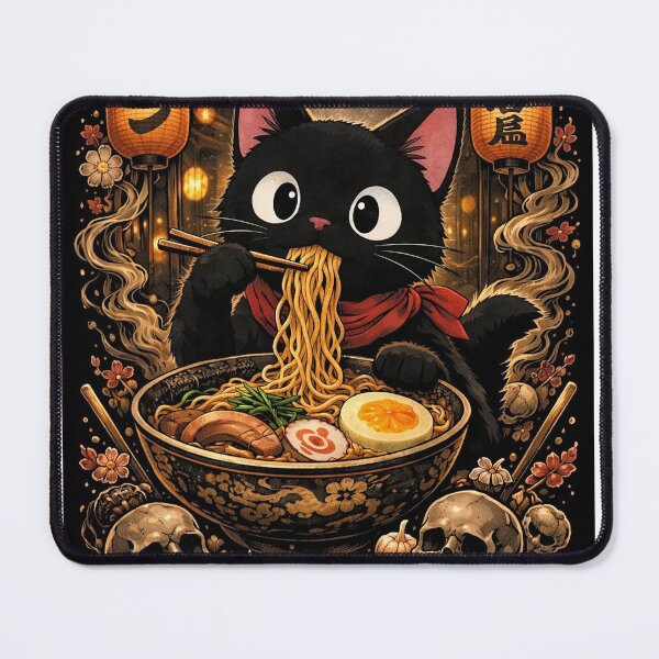 Item preview, black cat ramen designed and sold by AndromedaHS.