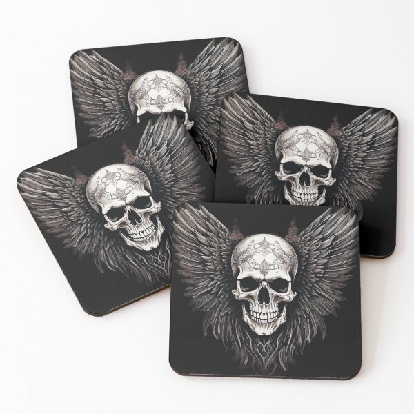 Item preview, Gothic Winged Skull, Dark and Macabre Art designed and sold by Black Ink Visions.