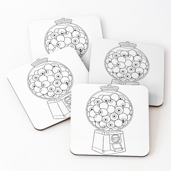 Item preview, Surreal Eyeball Gumball Machine Gothic Line Art designed and sold by WickedLibrary.