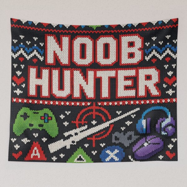 Item preview, Noob Hunter Gaming Design in a knitted pattern look designed and sold by Mauswohn.