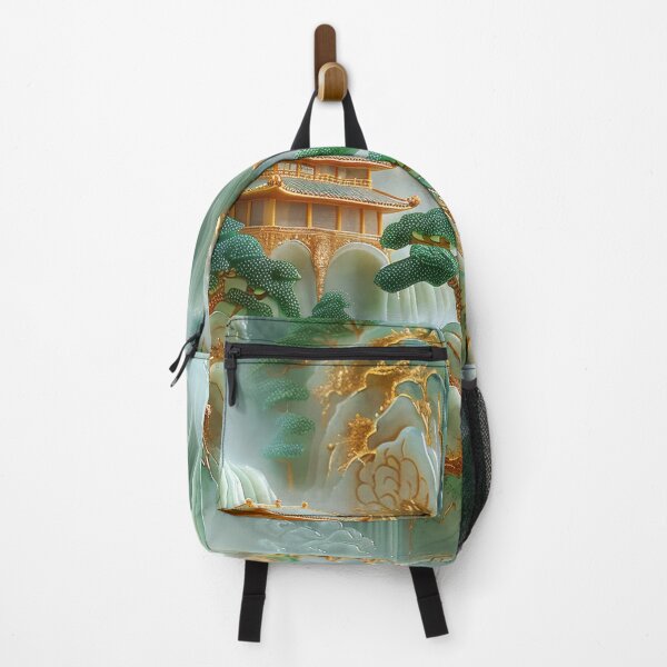 Item preview, Jade Waterfalls and Pagodas Mountain Scenery designed and sold by MargaretWiktor.