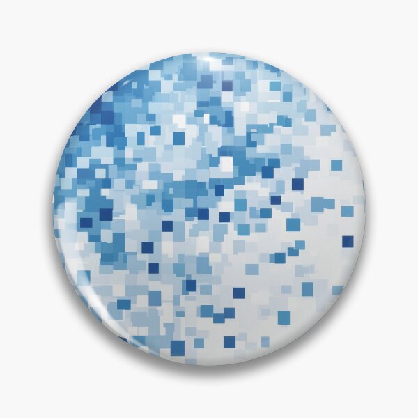 Item preview, Blue and White Pixel Mosaic Pattern – Modern Geometric Square Design designed and sold by WordPlayStudio.