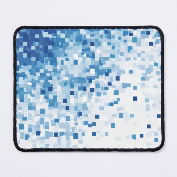 Item preview, Blue and White Pixel Mosaic Pattern – Modern Geometric Square Design designed and sold by WordPlayStudio.