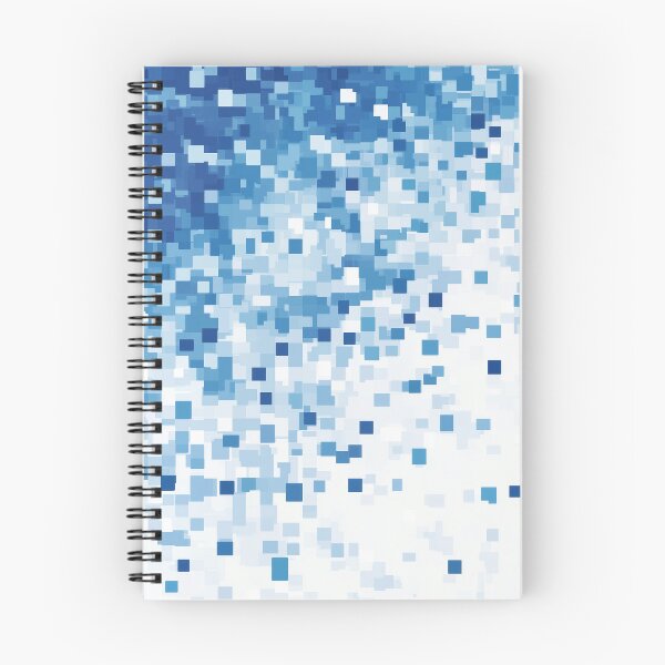 Item preview, Blue and White Pixel Mosaic Pattern – Modern Geometric Square Design designed and sold by WordPlayStudio.