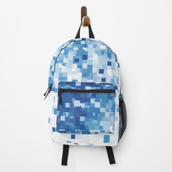 Item preview, Blue and White Pixel Mosaic Pattern – Modern Geometric Square Design designed and sold by WordPlayStudio.