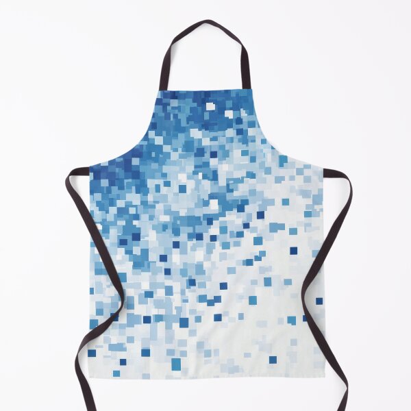 Item preview, Blue and White Pixel Mosaic Pattern – Modern Geometric Square Design designed and sold by WordPlayStudio.