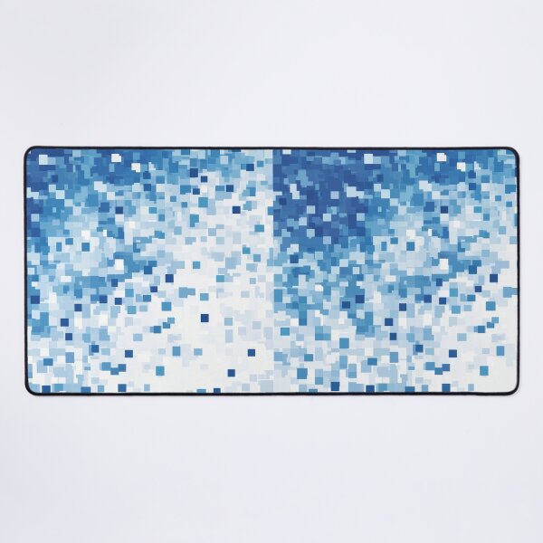 Item preview, Blue and White Pixel Mosaic Pattern – Modern Geometric Square Design designed and sold by WordPlayStudio.