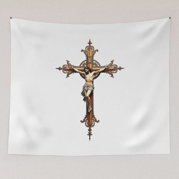 Item preview, Ornate Gold Crucifix Jesus Christ Faith Design designed and sold by Pastor Reeves Studio.