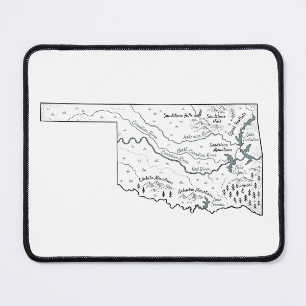 Item preview, Oklahoma Illustrated Map – Hand-Drawn Rivers & Nature Adventure Sketch designed and sold by Paper Drip.