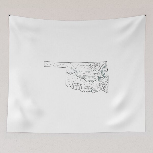 Item preview, Oklahoma Illustrated Map – Hand-Drawn Rivers & Nature Adventure Sketch designed and sold by Paper Drip.