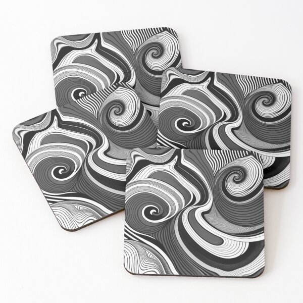 Item preview, Wavy line pattern in black and white designed and sold by AnnabellaRh.