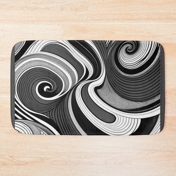 Item preview, Wavy line pattern in black and white designed and sold by AnnabellaRh.
