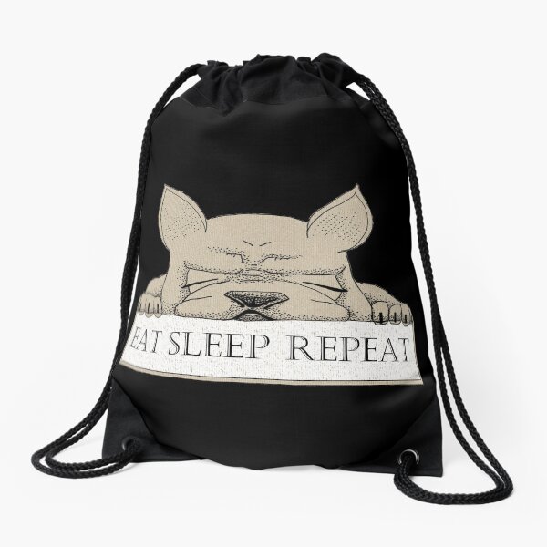 Life of Dog blk Drawstring Bag