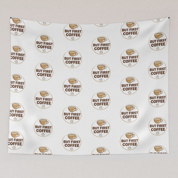 Item preview, But First Coffee Funny Quote T-Shirt Design designed and sold by DreamsMRC.