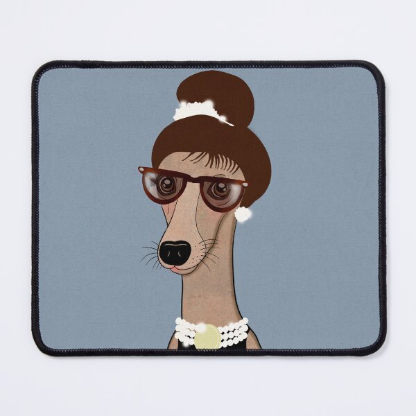 Item preview, Breakfast at Tiffany’s whippet designed and sold by ellealsopaints.