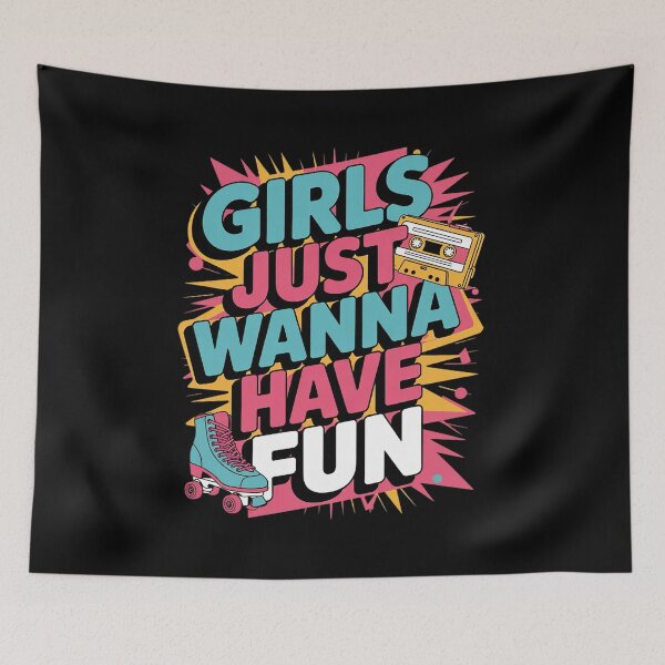 Item preview, Woman Girls Just Wanna Have Fun This Is My 80s Costume Party designed and sold by angolinnArt.