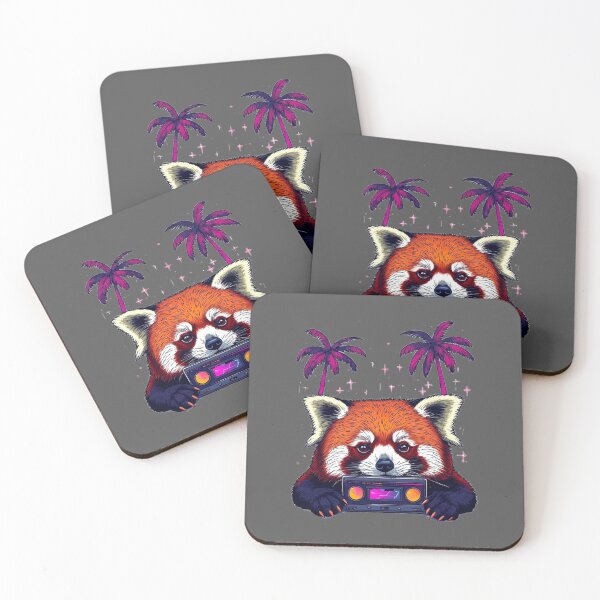 Item preview, Glitch Heart Protocol – Vaporwave Red Panda No.2 designed and sold by Shift-Bloom.