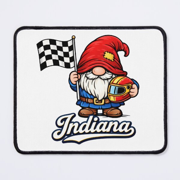 Item preview, Racing Gnome Indiana Checkered Flag Illustration designed and sold by Moriarty's Digital Visions.