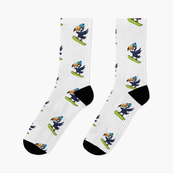 Item preview, Snowboarding Toucan — Cool Tropical Bird in Winter Beanie Graphic Illustration designed and sold by Colorful-Garden.