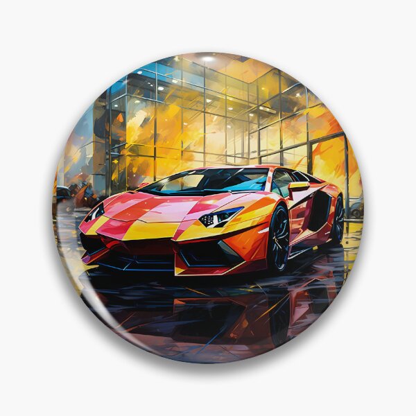 Item preview, Vibrant Rainbow Sports Car Parked Under Stormy Night City Lights designed and sold by RevUpDesign.