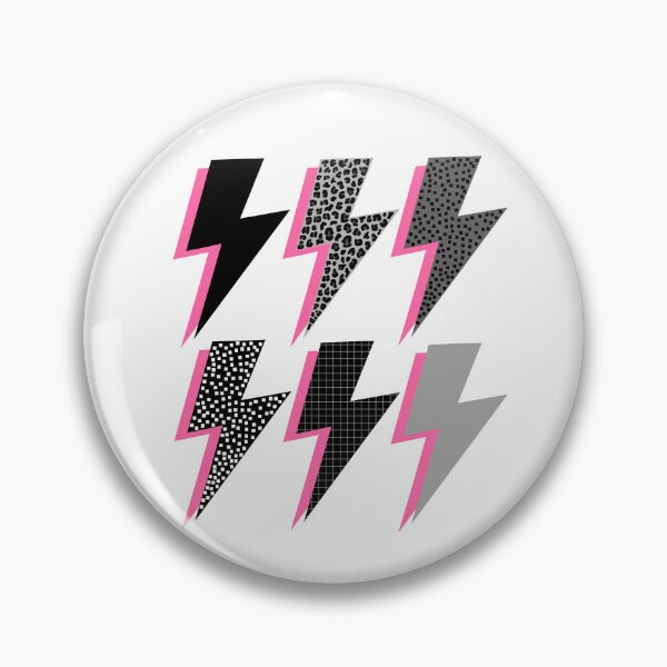 Item preview, Black and Grey Lightning with Pink Shadow  designed and sold by OneThreeSix.