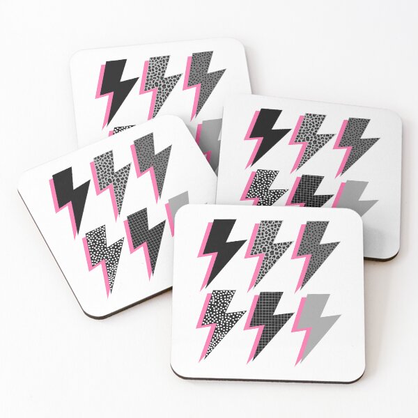 Item preview, Black and Grey Lightning with Pink Shadow  designed and sold by OneThreeSix.