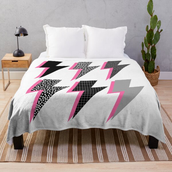 Item preview, Black and Grey Lightning with Pink Shadow  designed and sold by OneThreeSix.