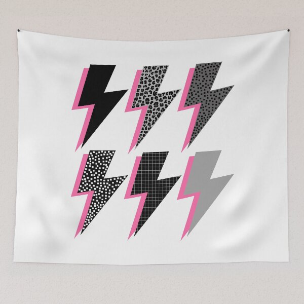 Item preview, Black and Grey Lightning with Pink Shadow  designed and sold by OneThreeSix.