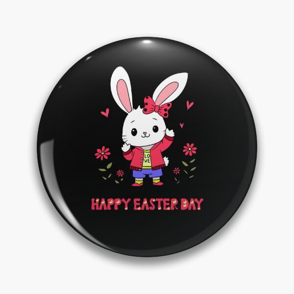 Item preview, Happy Easter Day Cute Bunny with Flowers designed and sold by SimoesArtistry.