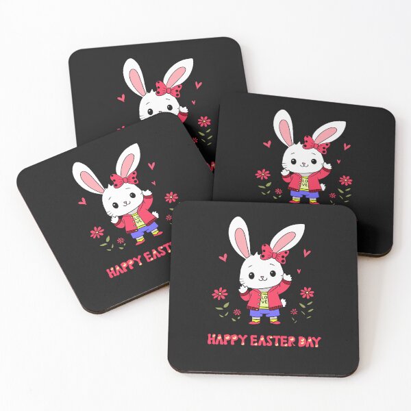 Item preview, Happy Easter Day Cute Bunny with Flowers designed and sold by SimoesArtistry.