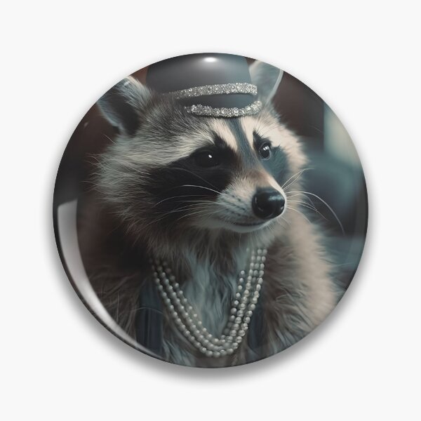 Item preview, Elegant Flapper Raccoon in Pearls 1920s Gatsby Art designed and sold by naughty-raccoon.