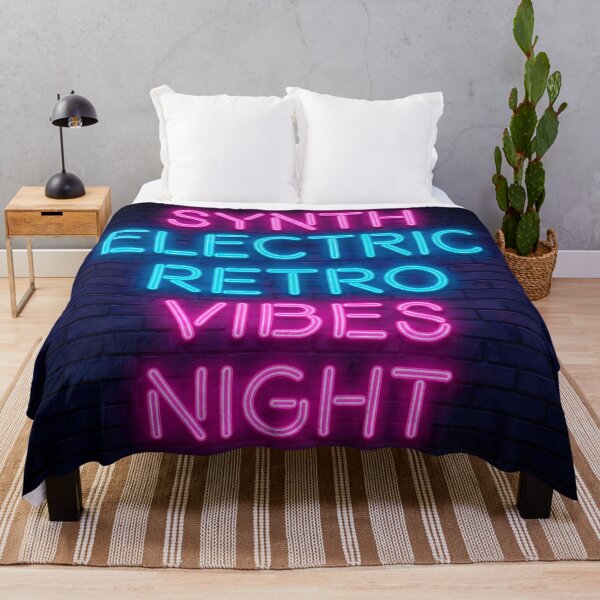 Item preview, Synth Electric Retro Vibes Night - Neon Sign Typography designed and sold by powersunlight.