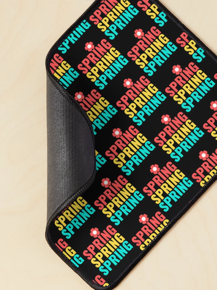 Thumbnail 2 of 5, Mouse Pad, Spring Spring Spring - Bold Colorful Repeating Text Typography designed and sold by Shape Snip Studio.