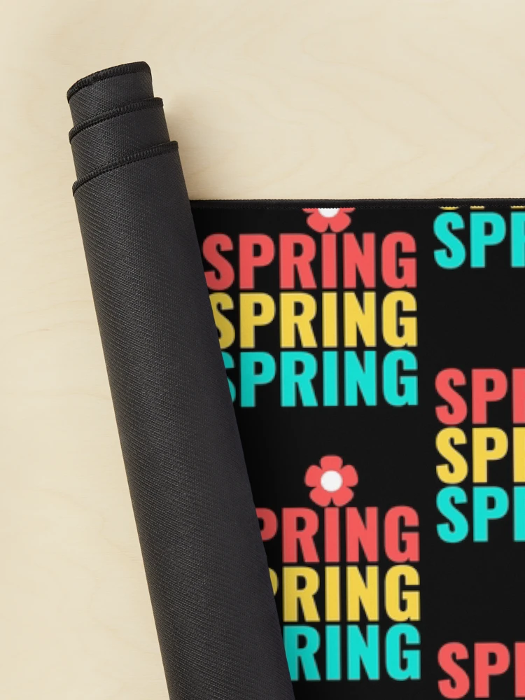 Thumbnail 2 of 5, Mouse Pad, Spring Spring Spring - Bold Colorful Repeating Text Typography designed and sold by Shape Snip Studio.