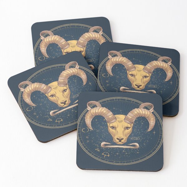Item preview, Golden Aries Ram | Celestial Zodiac Astrology Art designed and sold by Midnight Veil Designs.