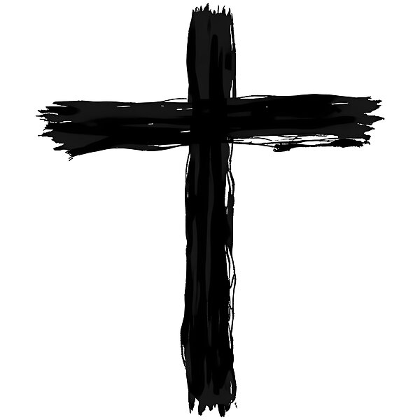 Christian Cross Minimalist Brush Stroke Faith Design
