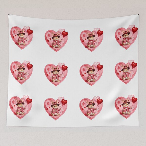 Item preview, Copy of Copy of Lovable Rabbit with Heart Balloons designed and sold by Modern-Tropical.