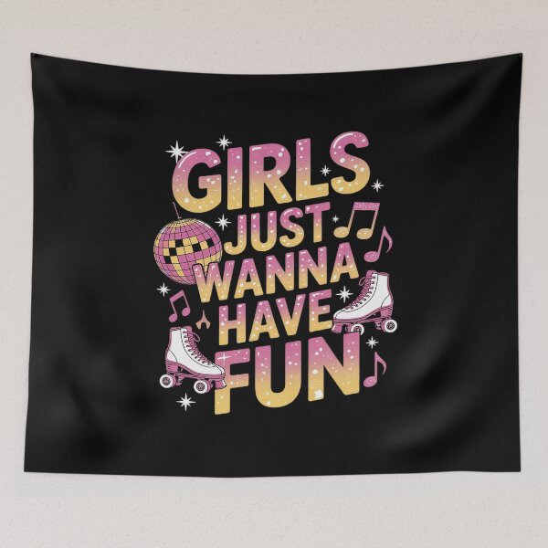 Item preview, Womens Girls Just Wanna Have Fun Women Girl 80's 1980s designed and sold by angolinnArt.