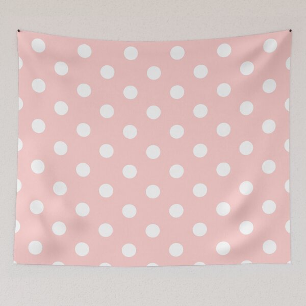 Item preview, White polka dots on pink background designed and sold by RishabhArts1.