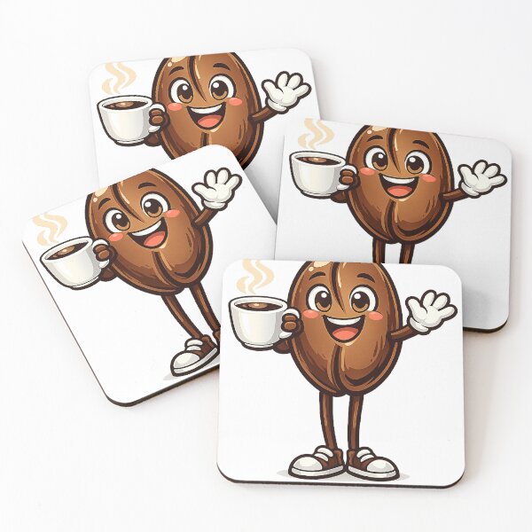 Item preview, Happy Coffee Bean Character Illustration designed and sold by It's Bro Brand ★ ★ ★ ★ ★.
