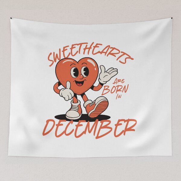 Item preview, Sweethearts Are Born in December – Cute Retro Heart Birthday Design designed and sold by TipTop GFX.